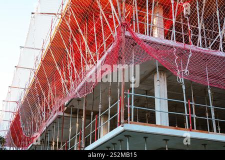 Reinforced concrete and metal slab construction site foundation, construction concept Stock Photo
