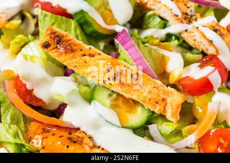 Healthy Homemade Buffalo Chicken Salad with Blue Cheese and Celery Stock Photo