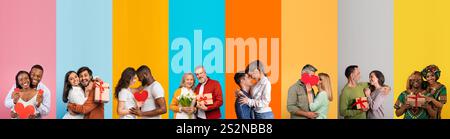 Celebrating love and diversity in joyful moments among couples Stock Photo