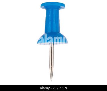 Blue pushpin isolated on white background Stock Photo