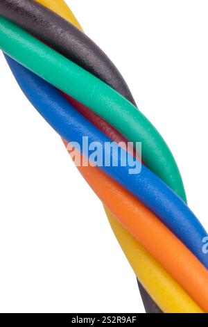 Close up of colorful twisted wires Stock Photo