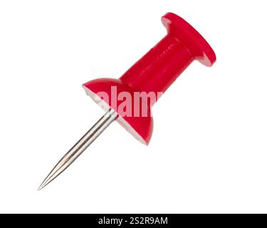 Red push pin isolated on white Stock Photo