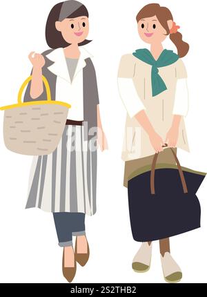 Two young women walking side by side Stock Photo - Alamy