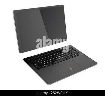 Detachable laptop separated into tablet and keyboard Stock Photo - Alamy