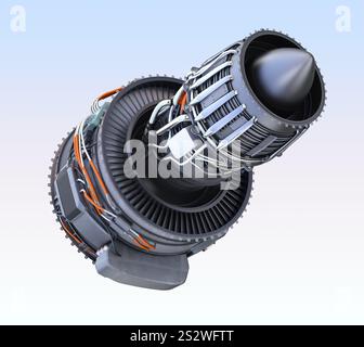 3D image of a turbofan engine Stock Photo - Alamy