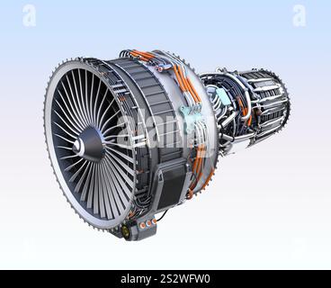 3D image of a turbofan engine Stock Photo - Alamy