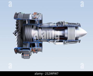 3D cut model image of a turbofan engine Stock Photo - Alamy