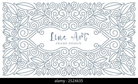 Ornamental Border Design, Floral ornate caligraphic design. suitable for greeting cards, certificates borders, frames and invitations. Stock Vector