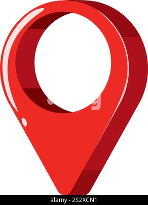 A bold red map location pin symbol Stock Vector