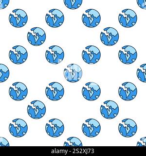 Earth Crisis vector Multipolarity concept blue seamless pattern Stock Vector