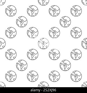 Earth Crisis vector Multipolarity concept seamless pattern in thin line style Stock Vector