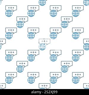 Earth Globe with Message vector Multipolarity concept thin line seamless pattern Stock Vector