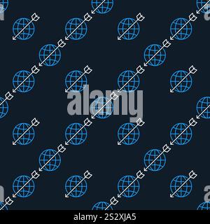 Earth with Arrow vector Multipolarity concept seamless pattern in thin line style Stock Vector