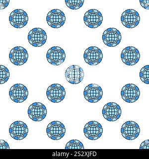 Global Multipolarity vector concept blue seamless pattern Stock Vector