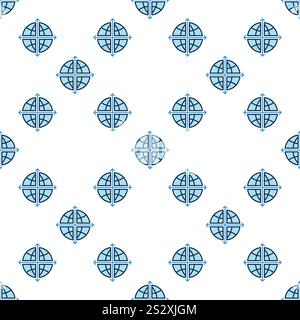 Multipolarity and International Relations vector concept blue seamless pattern Stock Vector