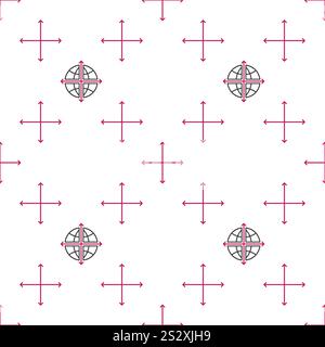 Multipolarity vector International Relations concept outline seamless pattern Stock Vector