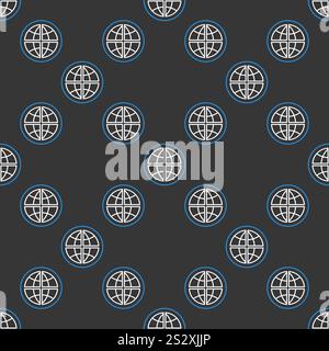Earth Multipolarity vector concept seamless pattern in thin line style Stock Vector