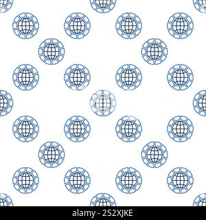 Multipolarity vector concept simple seamless pattern in outline style Stock Vector