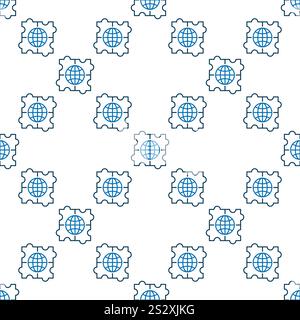 Puzzle with Earth vector Multipolarity concept outline seamless pattern Stock Vector
