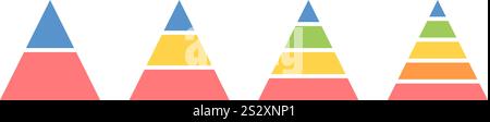 Levels of triangular pyramid. Half triangle pyramid chart. Maslow layer ...