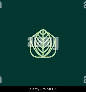 Leaf Home Organic Logo Vector. Green Leaf Icon Stock Vector