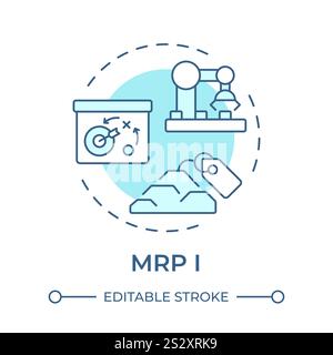 Material requirements planning soft blue concept icon Stock Vector