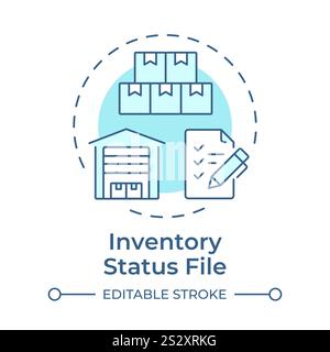 Inventory status file soft blue concept icon. Stock Vector