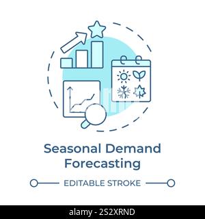 Seasonal demand forecasting soft blue concept icon Stock Vector