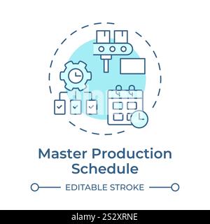 Master production schedule soft blue concept icon Stock Vector