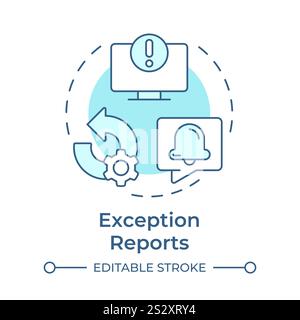 Exception reports soft blue concept icon Stock Vector