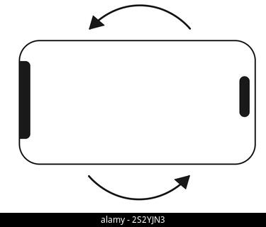 Rotate Mobile Phone icon, rotation symbol with arrows set. Turn device, screen. Ui button, web or app. Vertical or horisontal, phone screen. Vector illustration Stock Vector