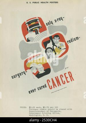 Only x-ray-- radium-- surgery-- ever cured cancer 00002 - Medical and prevention vintage propaganda poster Stock Photo