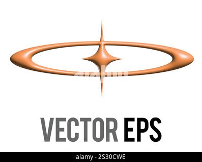 The isolated 3D Y2K gradient orange retro star icon Stock Vector