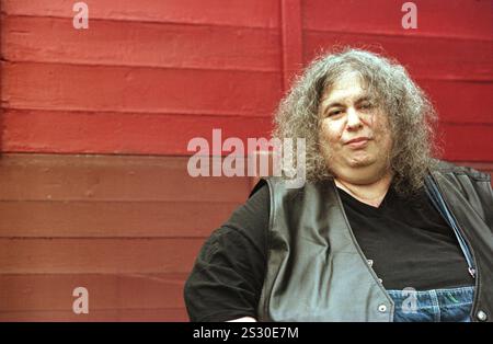 Radical feminist author Andrea Dworkin pictured at the Edinburgh International Book Festival where she made controversial statements about paedophiles and called for a country soley reserved for women. Stock Photo