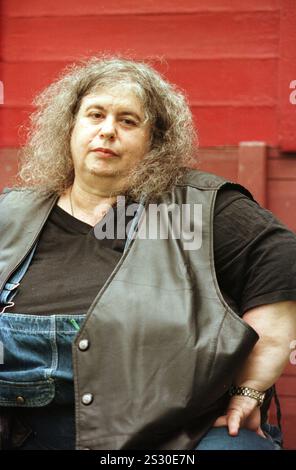 Radical feminist author Andrea Dworkin pictured at the Edinburgh International Book Festival where she made controversial statements about paedophiles and called for a country soley reserved for women. Stock Photo