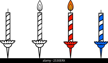 Birthday Candle icon set clip art vector illustration Stock Vector