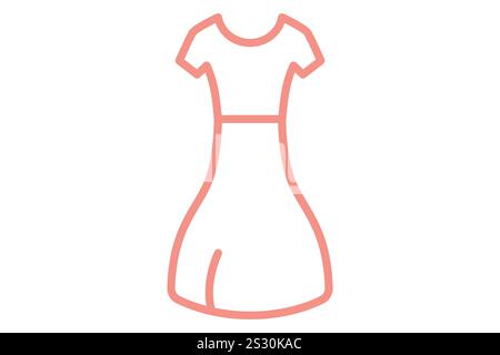 Dress icon. line icon style. icon related to party, valentine. valentine day elements vector illustration Stock Vector