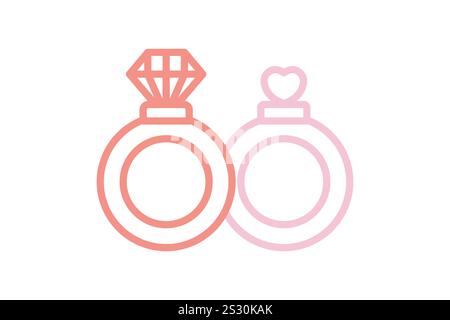Ring icon. line icon style. icon related to party, valentine. valentine day elements vector illustration Stock Vector