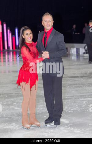 Hayley Tamaddon and Daniel Whiston at Dancing on Ice Tour Photocall Phones 4U Arena Manchester, UK Stock Photo