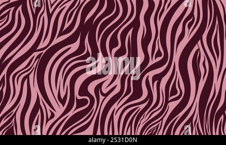 Striped diagonal lines, design with distortion. Colorful wavy background. Vector animal skin print. Stock Vector