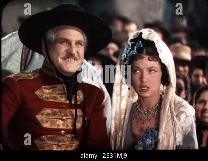 THE BLACK PIRATE Filmed in the 3 strip Technicolor process FRANK MORGAN AND STEFFI DUNA     Date: 1936 Stock Photo