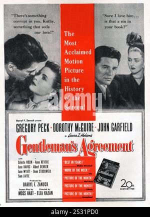 GENTLEMAN'S AGREEMENT  (US 1947) POSTER FROM THE RONALD GRANT ARCHIVE  PY348/34 GENTLEMAN'S AGREEMENT  (US 1947) PY348/34     Date: 1947 Stock Photo