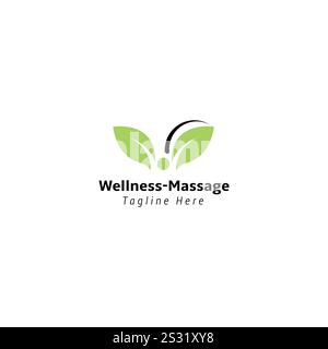 Wellness Massage Nature Logo Design Stock Vector