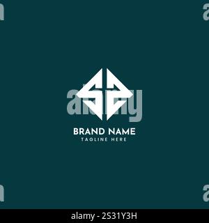 SS Monogram Wordmark Logo Design Stock Vector