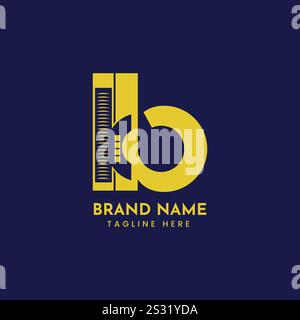 Letter KB Real Estate Logo Design Stock Vector