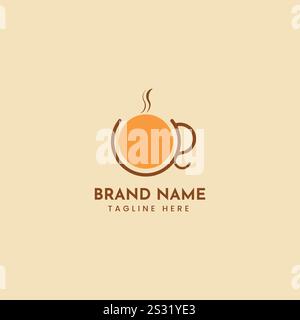 Coffee Tea Shop Logo Design Stock Vector