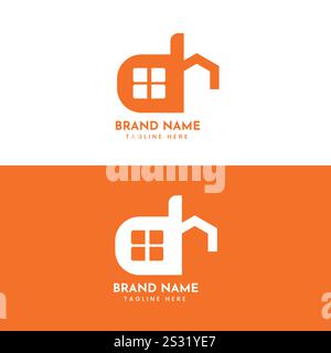 Letter DH House & Home Logo Design Stock Vector