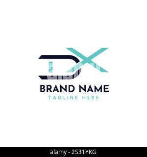 DX wordmark logo design Stock Vector