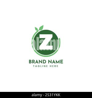 Letter Z Plant Nature Logo Design Stock Vector