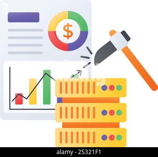 Data mining in science gradient linear vector icon Stock Vector Image ...